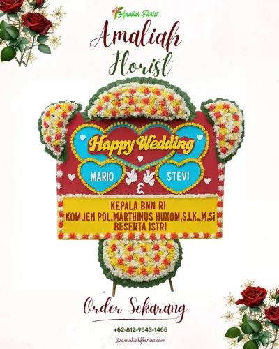 Karangan Papan Bunga Pernikahan di Cibaduyut Wetan